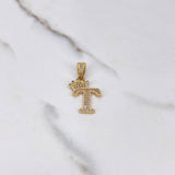 Pendant Letter T 2.85gr / 3.2cm / White Zirconia Yellow Gold $