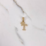 Pendant Letter T 2.85gr / 3.2cm / White Zirconia Yellow Gold $