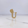 Pendant Letter U 3.45gr / 3.3cm / White Zirconia Yellow Gold $