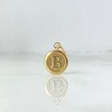 Pendant Letter B Round 0.4gr / 1.6cm / Yellow Gold Die-cut