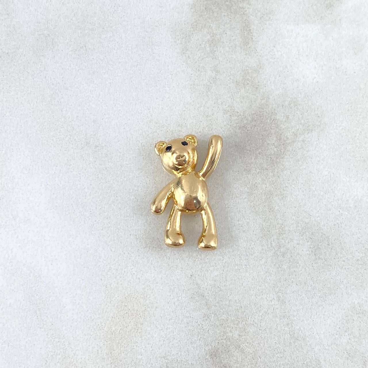 Pendant Bear 2.5gr / 1.7cm / Black Eyes Yellow Gold