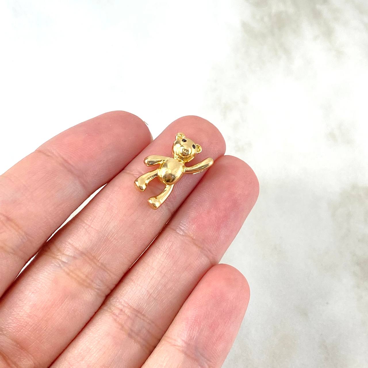 Pendant Bear 2.5gr / 1.7cm / Black Eyes Yellow Gold