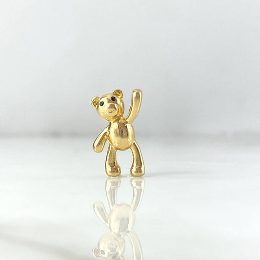 Pendant Bear 2.5gr / 1.7cm / Black Eyes Yellow Gold