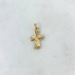 Dije Cruz Cristo 0.8gr / 2.3cm / Diamantada Oro Amarillo