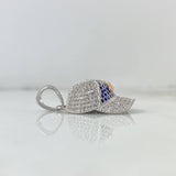 Pendant Cool Cap 9.05gr / 3.7cm / White Blue Zircons Two Golds White Rose ©