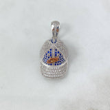 Pendant Cool Cap 9.05gr / 3.7cm / White Blue Zircons Two Golds White Rose ©