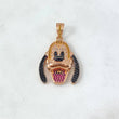 Pendant Dog 7.5gr / 3.7cm / White Yellow Black Fuchsia Zircons Rose Gold ©