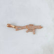 Pendant Weapon 2.6gr / 4.5cm / Mini Submachine Gun White Zircons Rose Gold