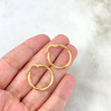 Hoop Earrings Lola 1.95gr / 2.5cm / Yellow Gold Dotted