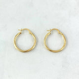 Hoop Earrings Lola 1.95gr / 2.5cm / Yellow Gold Dotted