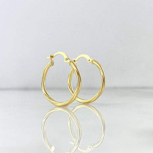 Hoop Earrings Lola 1.95gr / 2.5cm / Yellow Gold Dotted