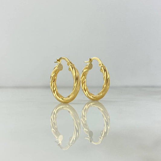 Hoop Earrings Mafe 2.2gr / 3/4 in / 18K Yellow Gold
