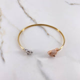 Bracelet Bear Hug 7.5gr / 16cm / White Black Zircons Three Golds $