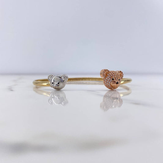 Bracelet Bear Hug 7.5gr / 16cm / White Black Zircons Three Golds $