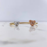 Bracelet Bear Hug 7.5gr / 16cm / White Black Zircons Three Golds $