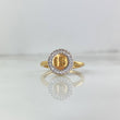 Ring 15 Circular 3.0gr-T6 1/4 White Zircons Yellow Gold
