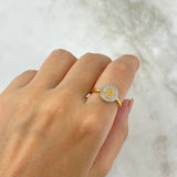 Ring 15 Circular 3.0gr-T6 1/4 White Zircons Yellow Gold