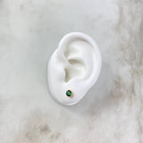 Topos Bisel 0.65gr / 5mm Circon Verde Oro Amarillo 18K