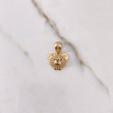 Pendant Bear Face 3.05gr / 2cm / White Green Black Zircons Yellow Gold $