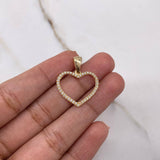 Pendant Heart Silhouette 1.75gr / 2.5cm / White Zirconia Yellow Gold $