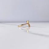 Heart Silhouette Ring 1.95gr / Size 6 1/2 / White Zircons Yellow Gold $