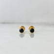 Topos Bisel 0.45gr / 3mm Circon Negro Oro Amarillo 18K