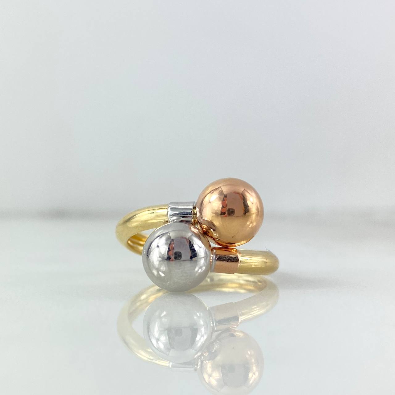 Anillo Tu Y Yo 1.7gr / T7 1/2 / 7mm / Tres Oros 18K