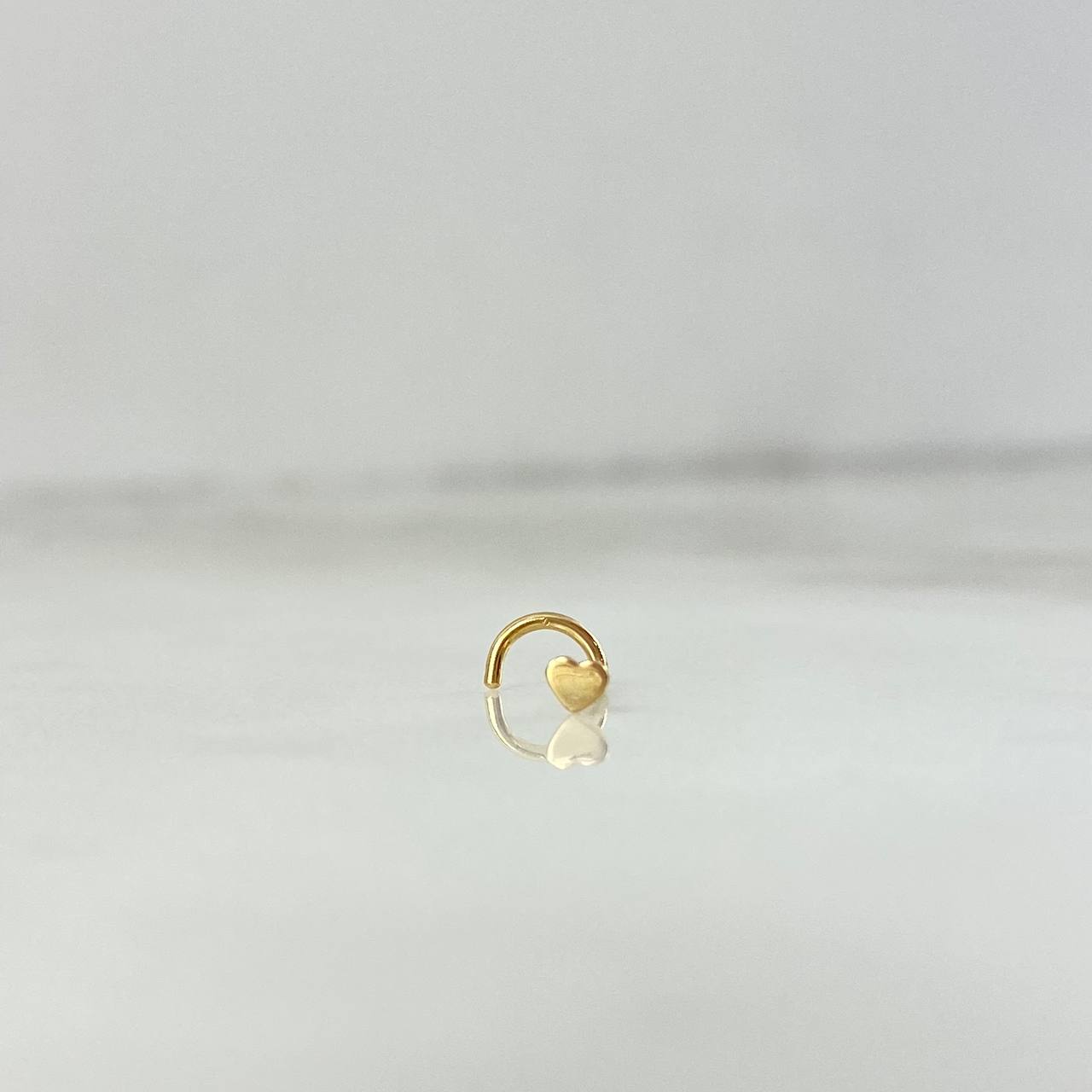 Piercing Chispa Curva Corazón 0.15gr / 1cm / Liso Oro Amarillo Nac.Esp. 18K (Joya)