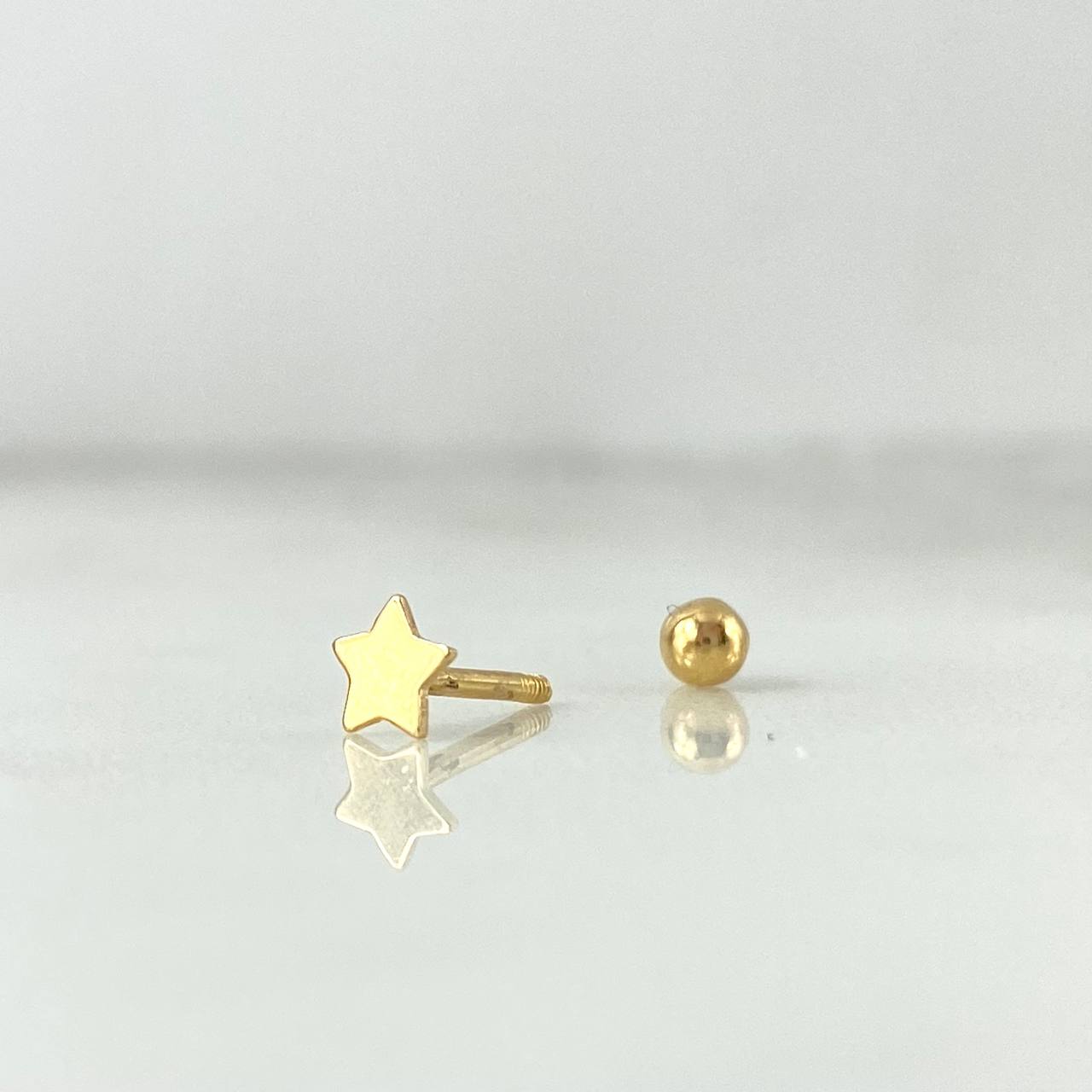 Piercing Star 0.25gr / 1cm / Thread Bead 18K Yellow Gold (Jewel) ©