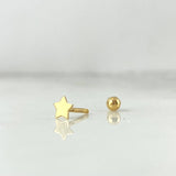 Piercing Star 0.25gr / 1cm / Thread Bead 18K Yellow Gold (Jewel) ©
