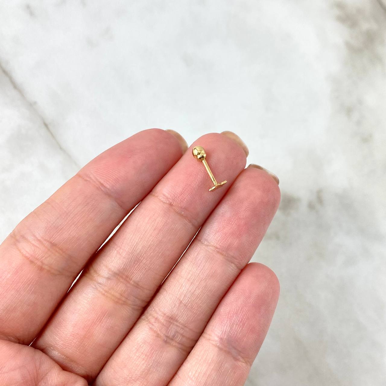 Piercing Star 0.25gr / 1cm / Thread Bead 18K Yellow Gold (Jewel) ©