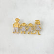 Charm Family 3.5gr / 3.1cm / Mom Dad and Daughters White Zircons Yellow Gold
