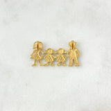 Charm Family 3.5gr / 3.1cm / Mom Dad and Daughters White Zircons Yellow Gold