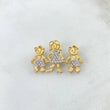 Charm Family 3.05gr / 2.5cm / Mom and Children White Zircons Yellow Gold