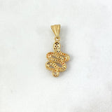 Pendant Snake 2.7gr / 3.1cm / White Black Orange Zircons Yellow Gold ©