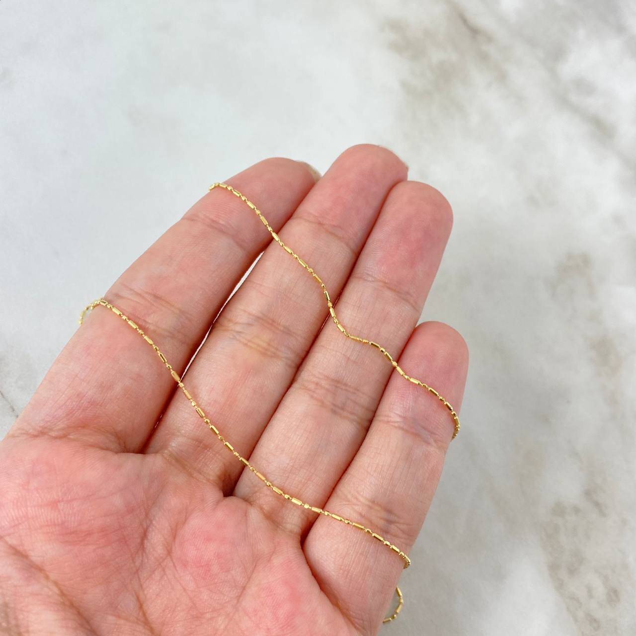 Cadena Morse 2.1gr / 45cm / 1mm Oro Amarillo +3 18K