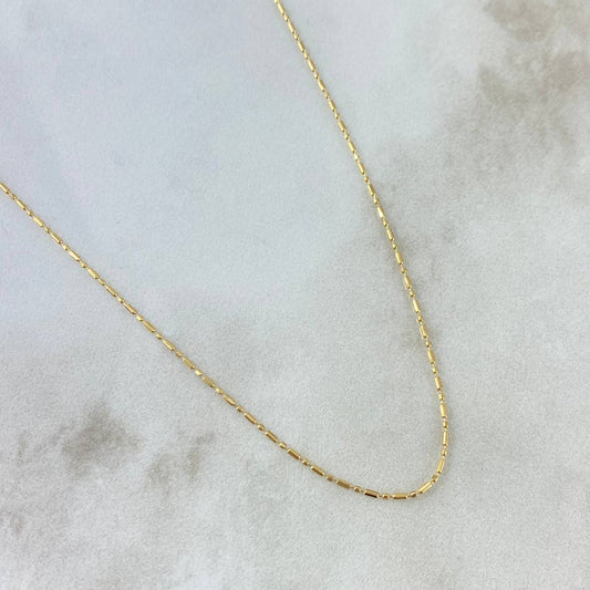 Cadena Morse 2.15gr / 45cm / 1mm Oro Amarillo +3 18K