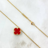 Classic Link Chain Clover VCyA 7.8gr / 45cm-50cm / Red Amber Yellow Gold +4 *