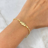 Pulso Bebé GC Placa Nube 1.95gr / 5 3/4 in / 3.6mm Oro Amarillo 18K*