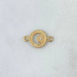 Charm Luna Bordered Circle 0.65gr / 1.5cm / White Zircon Yellow Gold