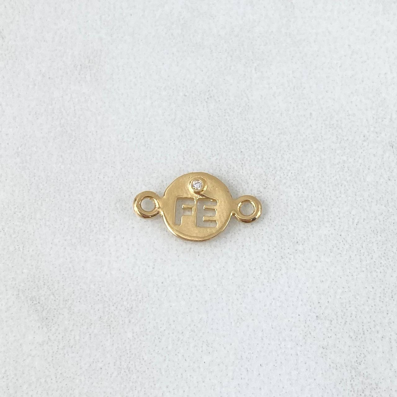 Charm FE 0.5gr / 1.4cm / White Zircon Yellow Gold