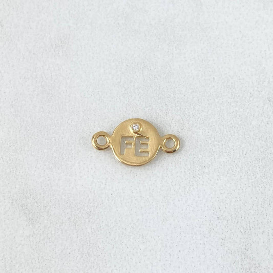 Charm FE 0.5gr / 1.4cm / White Zircon Yellow Gold