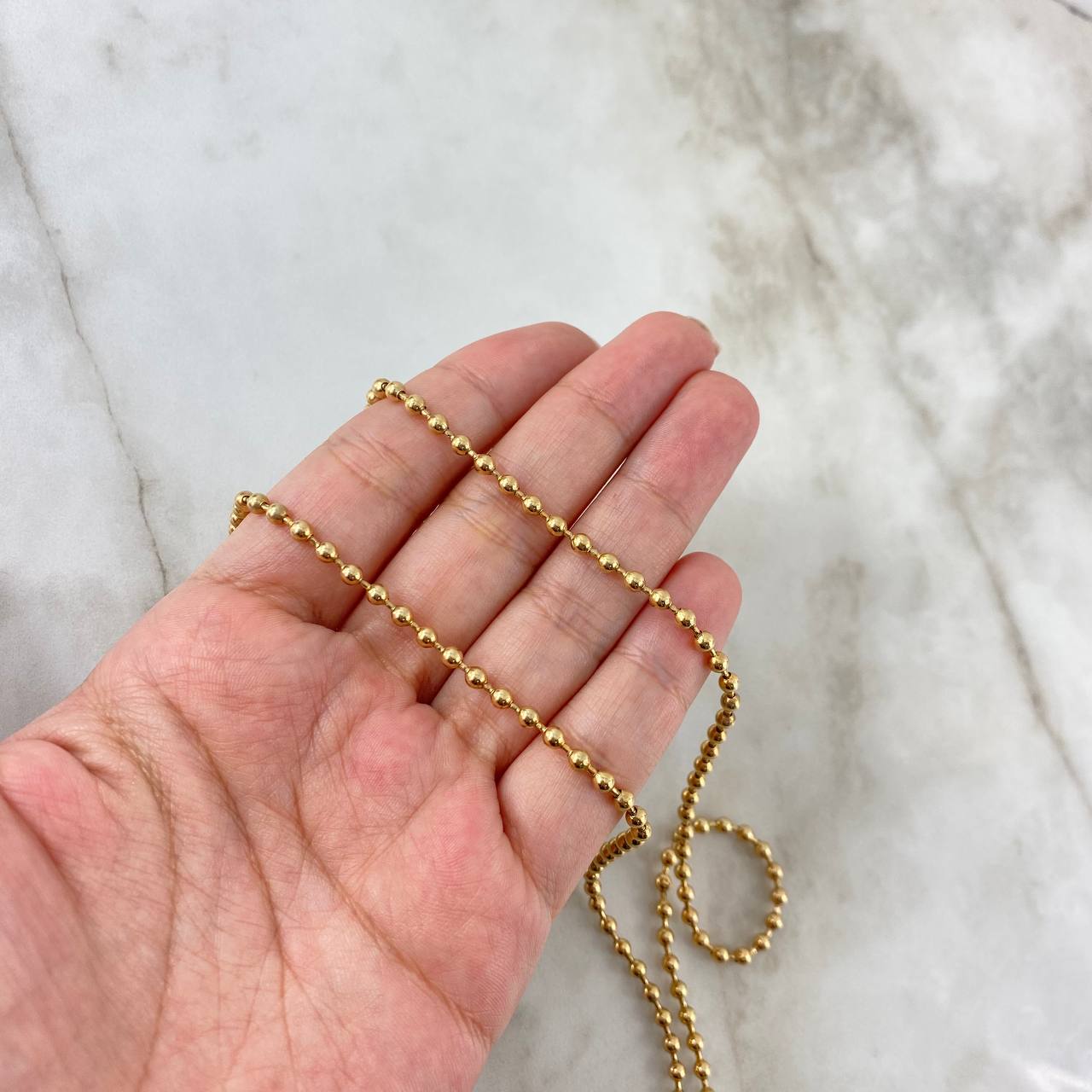 Cadena Militar Lisa 19.6gr / 23 1/2 in / 3mm Oro Amarillo Nac.Esp. 18K *