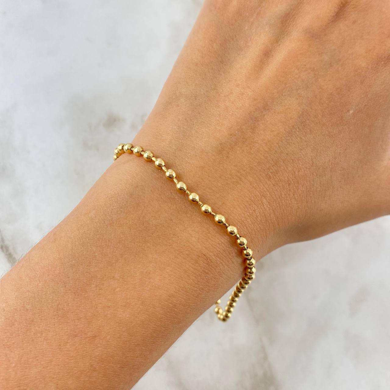 Bracelet Bracelet 7.05gr / 20.5cm / 3mm Beads Polished Yellow Gold *