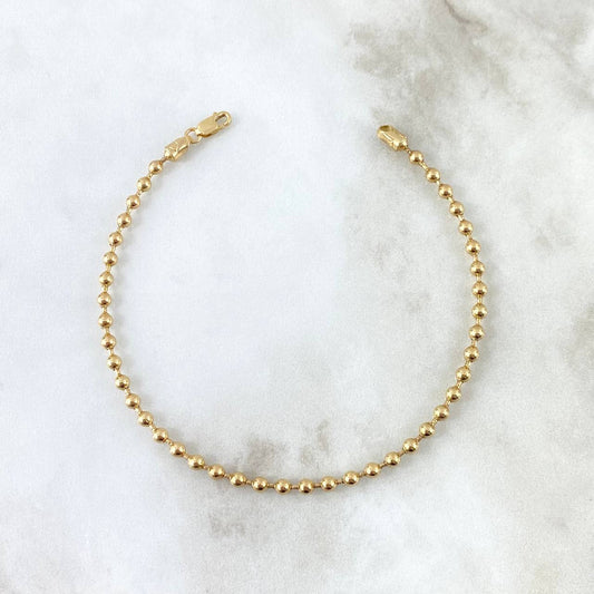 Bracelet Bracelet 6.95gr / 20.5cm / 3mm Beads Polished Yellow Gold *