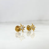 Stud Earrings Cardinal Star 0.85gr / 8mm / White Zircon 18K Yellow Gold