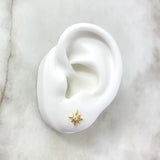 Stud Earrings Cardinal Star 0.85gr / 8mm / White Zircon 18K Yellow Gold