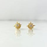Stud Earrings Cardinal Star 0.85gr / 8mm / White Zircon 18K Yellow Gold