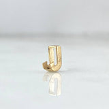 Herraje Letra J 0.2gr / 1/4 in / Oro Amarillo 18K