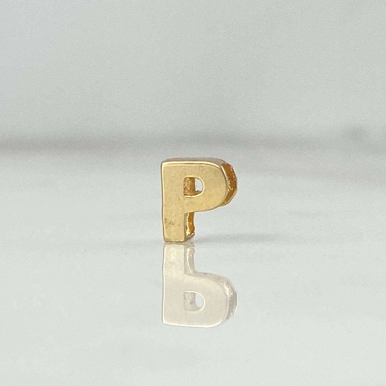 Herraje Letra P 0.25gr / 6mm Tambor Oro Amarillo 18K *